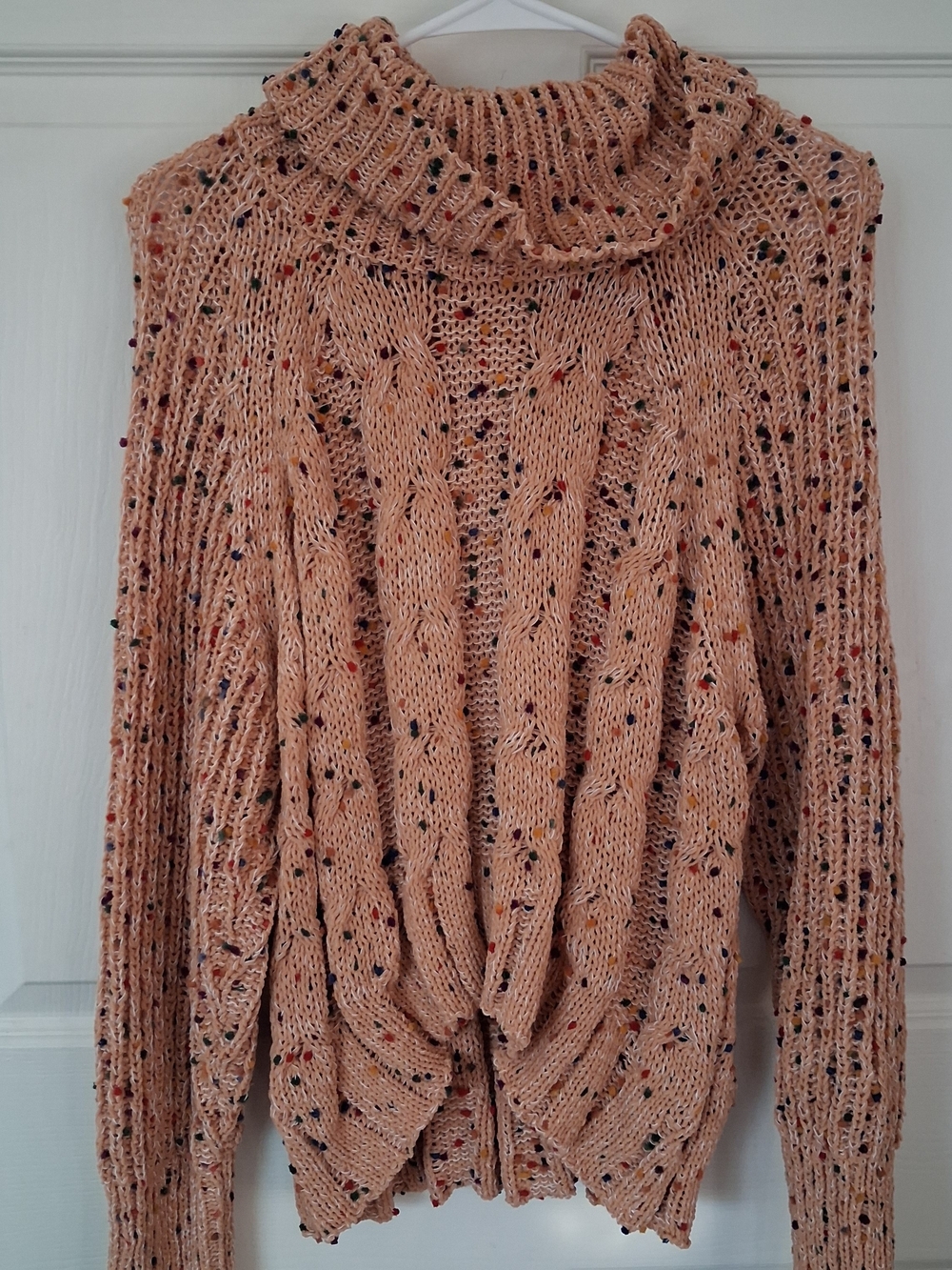 DR2 by Daniel Rainn Women's Cowl Neck Sweater Pink Large